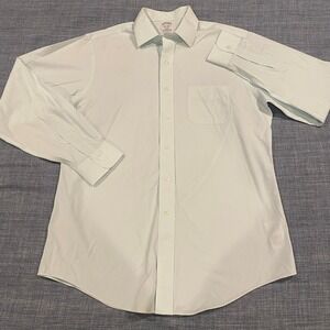 Brooks Brothers Regent Non Iron Dress Shirt Mens 16 35 Light Blue Cotton Blend
